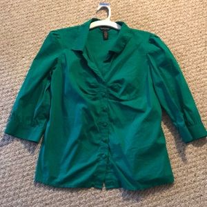 Kelly green top from Banana Republic